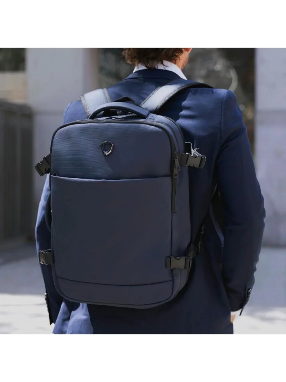 Expandable 27L Backpack for Travel, Work, Office, Camping & Fishing - Blue